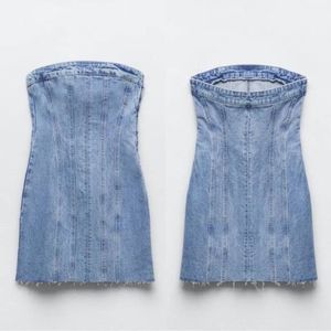 Zara DENIM BANDEAU DRESS